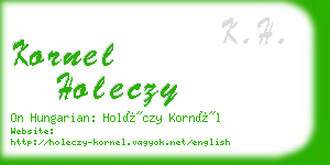 kornel holeczy business card